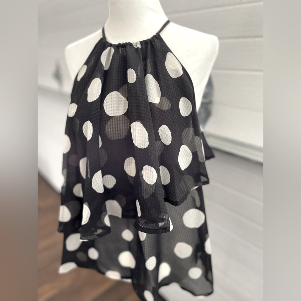 Semi sheer sleeveless blouse